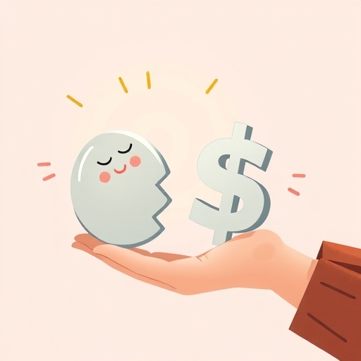 A whimsical illustration showing a bond and a stock symbol being gently separated by a helpful hand with soft pastel colors and a gentle light source