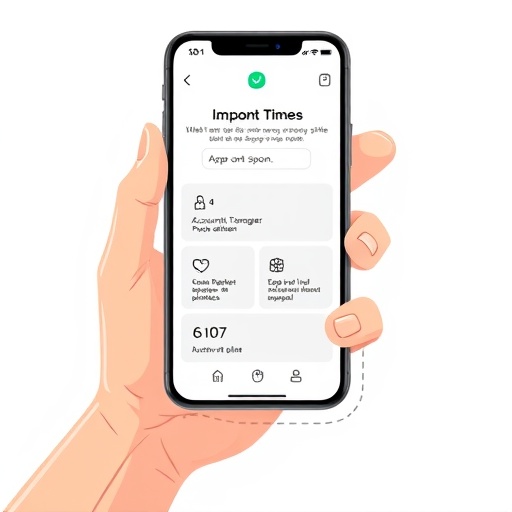 illustration of a hand holding a smartphone with a simplified online account opening process displayed with clear steps and icons against a clean, bright background signifying ease and speed