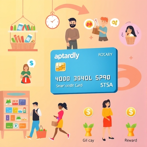 a warm inviting illustration depicting various everyday spending scenarios like grocery shopping online purchasing and bill payments all converging on a single smart credit card with clear visual cues of added benefits and rewards