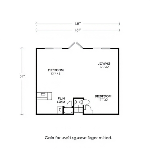 simple line drawing of a house floor plan showing a clear distinction between a larger solid colored interior space and a smaller shaded surrounding area symbolizing the gain in usable square footage from the overall registered area with a minimalist design