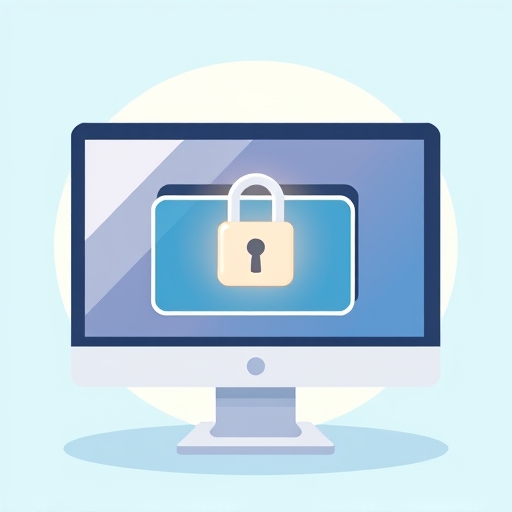 用戶安全開啟數位錢包的歡樂插圖，電腦螢幕上帶鎖圖示和柔和光芒，象徵安全與信任，在乾淨明亮的背景中