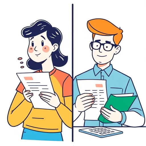 員工領薪資單與雇主計算成本分視圖，台灣勞動保障主題