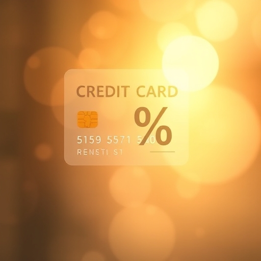 信用卡分期回饋逐漸消失的象徵圖像，淡化百分比符號在柔和金光背景中
